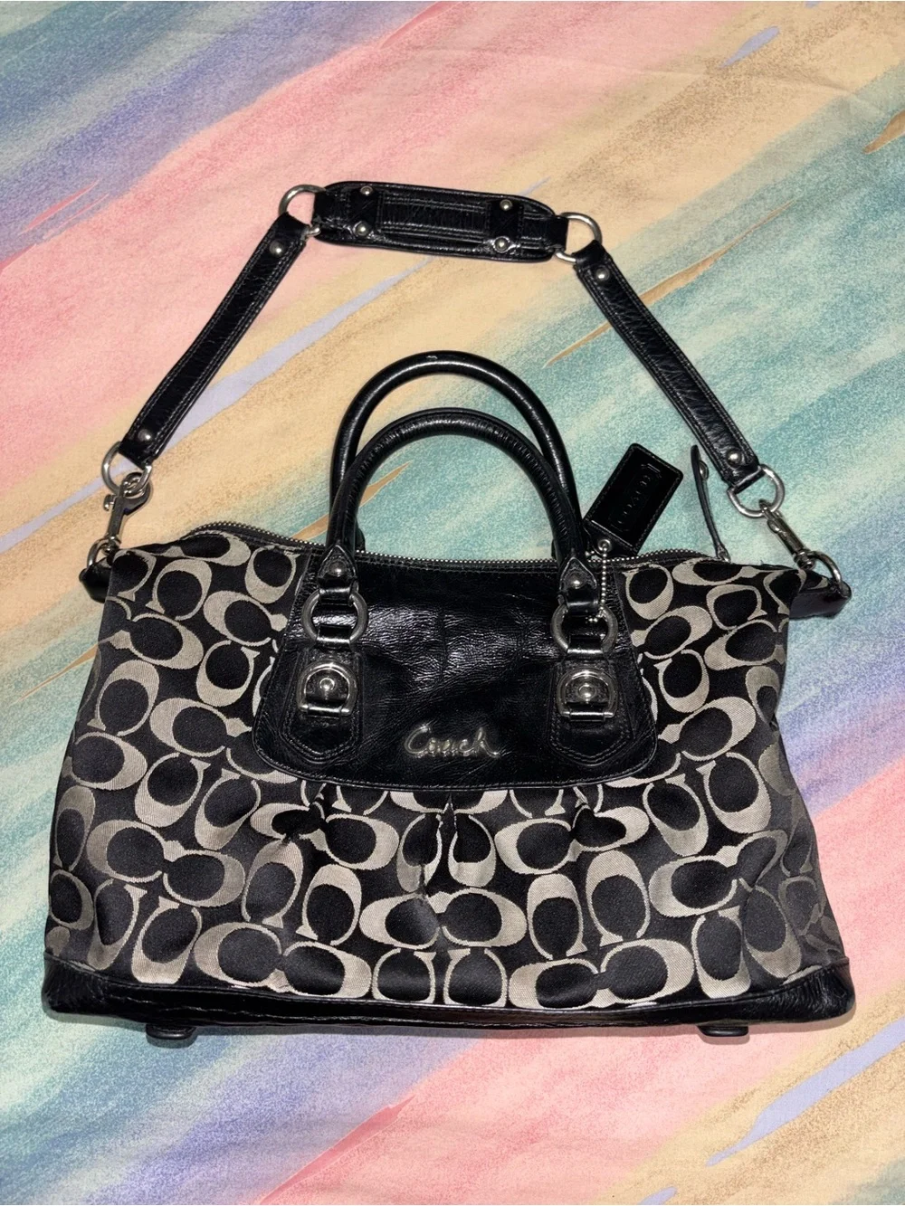 Coach Ashley Satchel Purse F15443 Vintage With Strap and Handles Y2K